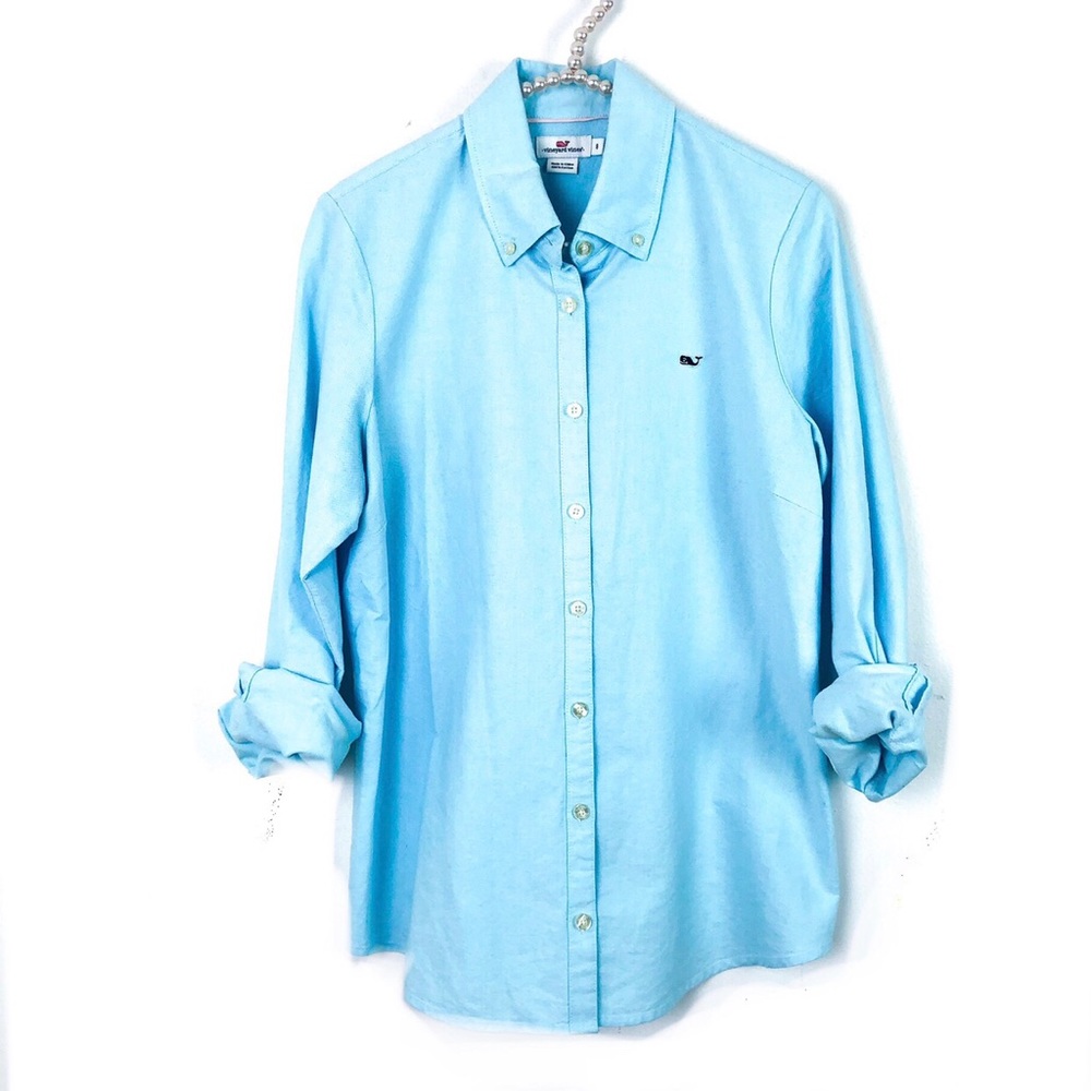 VINEYARD VINES Oxford Button Down Baby Blue Shirt
